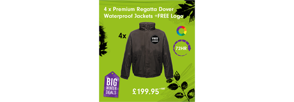 4 x Premium Regatta Dover Jackets (Waterproof)