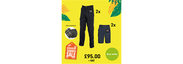 Bottoms Up Summer Workwear Package + FREE logo & Kneepads