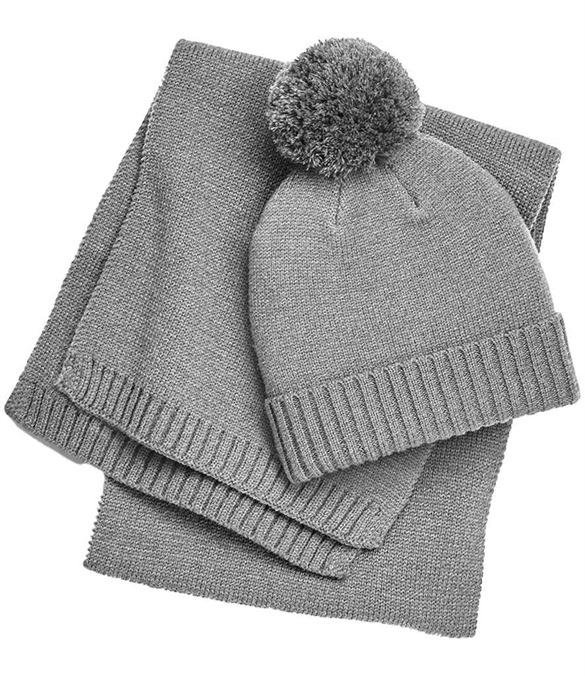Beechfield Knitted Scarf and Beanie Gift Set