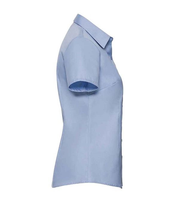 Russell Athletic Collection Ladies Short Sleeve Herringbone Shirt