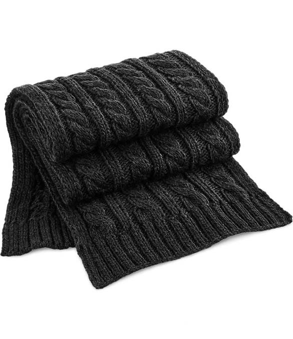 Beechfield Cable Knit Melange Scarf