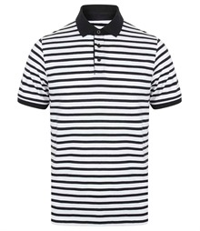 Front Row Striped Jersey Polo Shirt