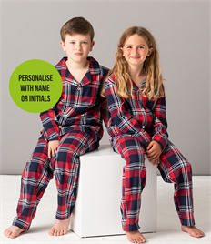 Personalised Embroidered Children's Tartan Pyjamas