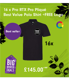 16 x Pro RTX Pro Pliqué Best Value polo Shirts