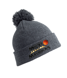 Mersey Mavericks Embroidered logo, Kids Pom Pom Beanie