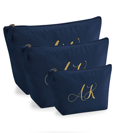 Set of 3 Personalised Organic Accessory Bags