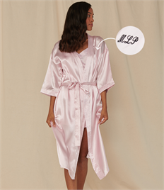 Personalised Embroidered Ladies Satin Robe