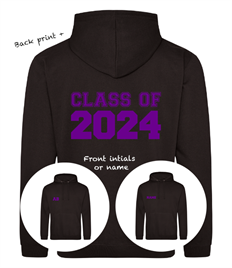 ADULT LEAVERS HOODIE (Back print & name or initials printed right breast)