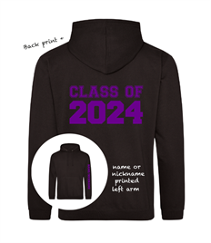 KIDS LEAVERS HOODIE (Back print & name or nickname printed left arm)