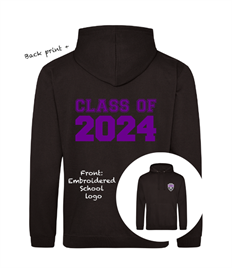 KIDS LEAVERS HOODIE (Back print & embroidered logo)