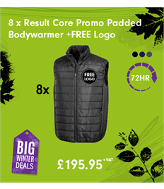 8 x Results Core Promo Padded Bodywarmer