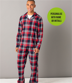 Personalised Embroidered Mens Tartan Pyjamas